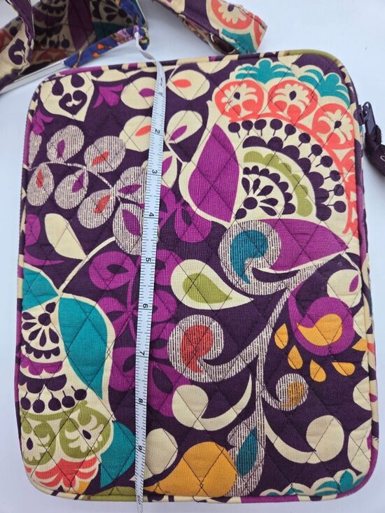 Vera Bradley Plum Crazy Backpack & Tablet Sleeve Set Purple Paisley Travel Lot main image 9